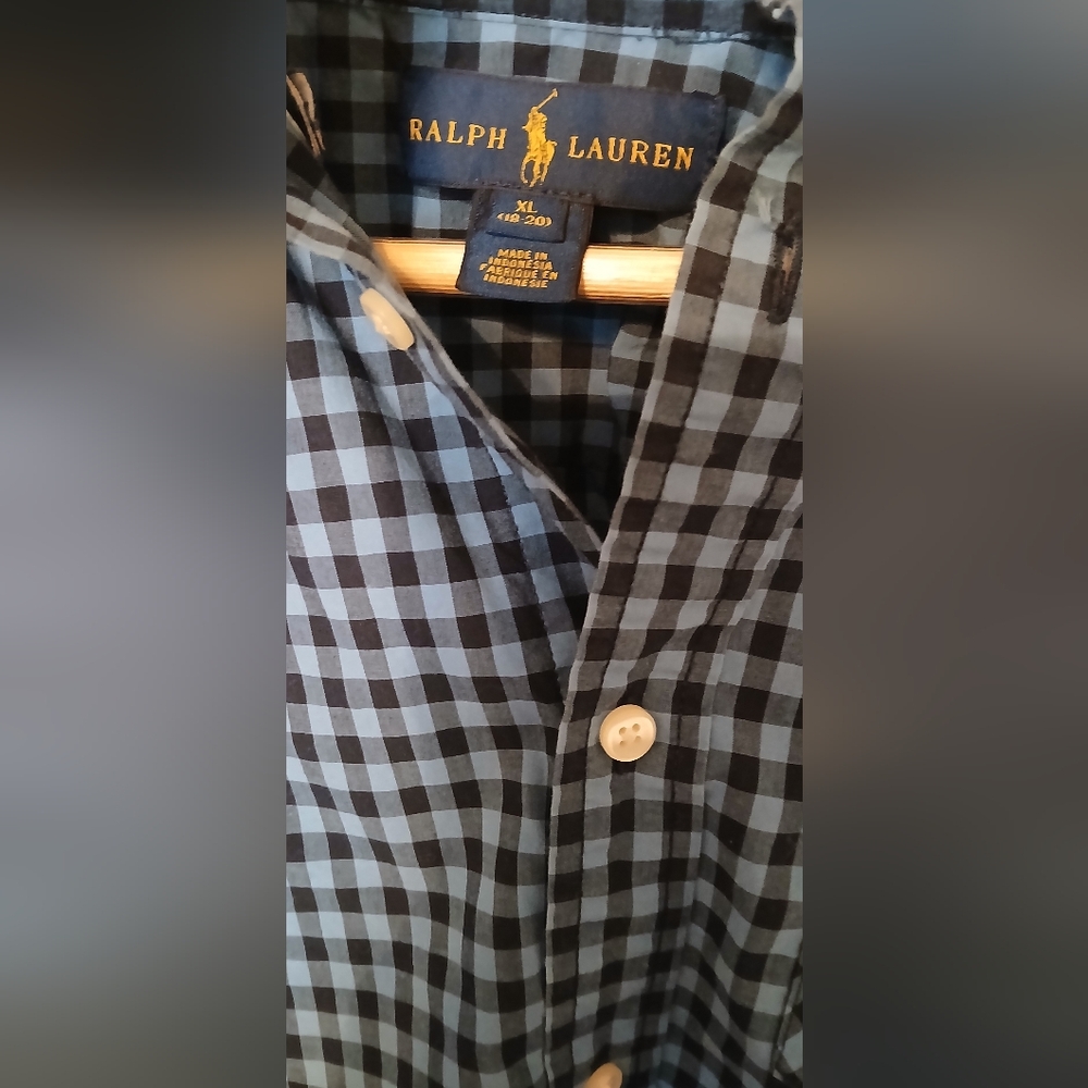 Boy's Gingham Ralph Lauren Polo Size XL - Picture 5 of 5